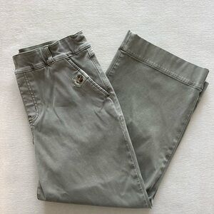 SPANX Stretch Twill Cropped Wide Leg Pants - Olive Oil Size Medium